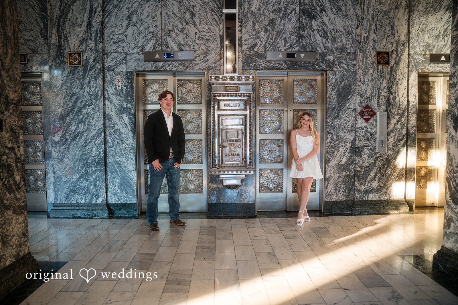 Beautiful pose of couple at Colcord Hotel