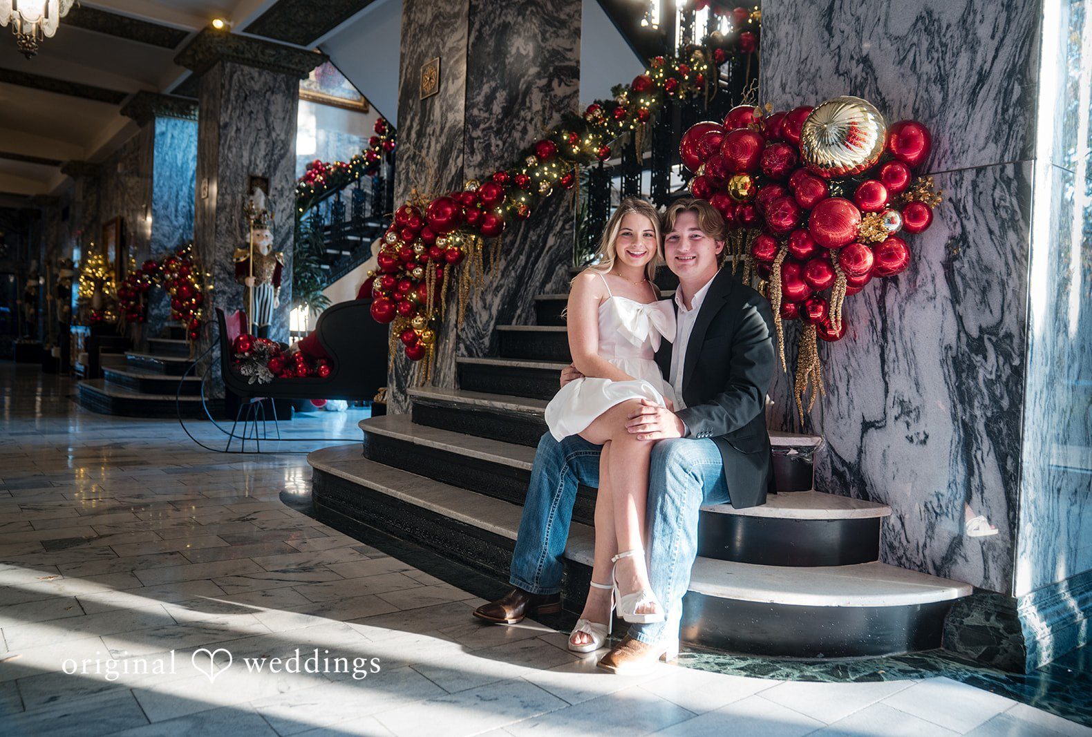 Engagement photography session at Colcord Hotel by Original Weddings capturing the loveliest moment of couple