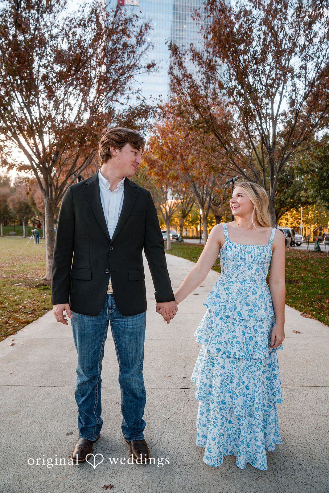 Couple looking at each other during photo session