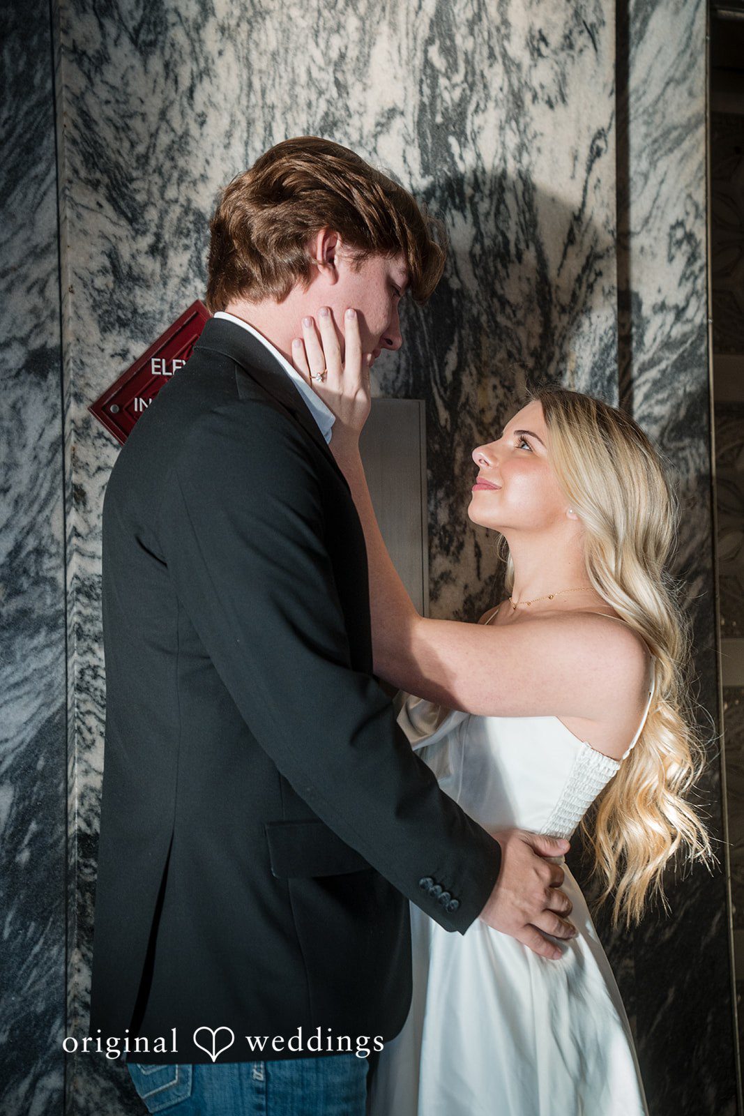 Lovely portrait of couple at Colcord Hotel