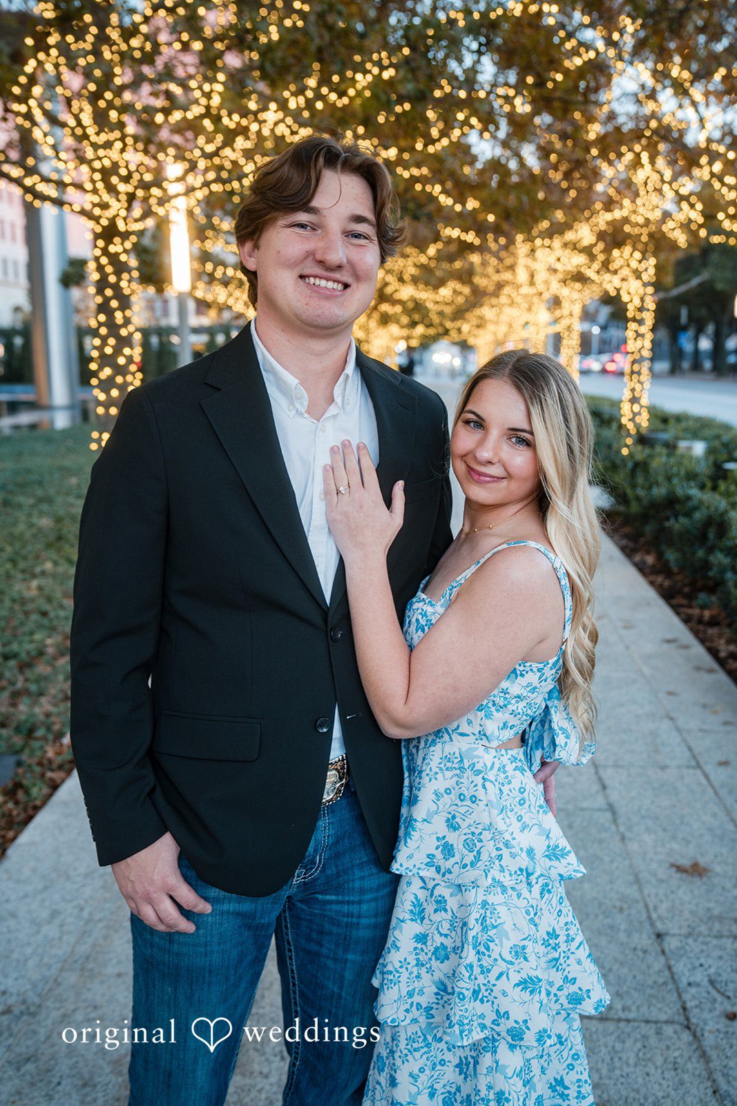 Couple posing for engagement photography