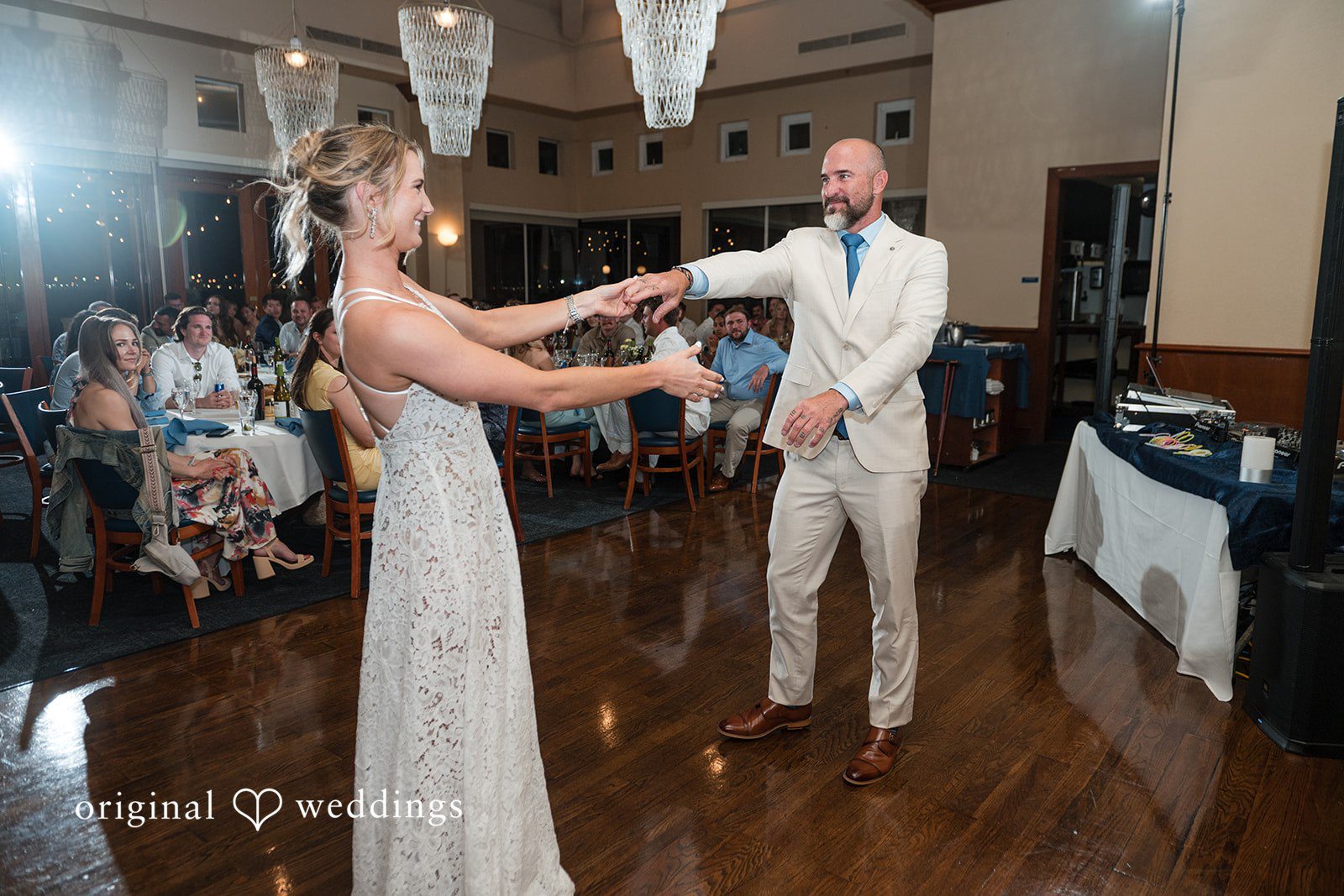Romantic family dance moment