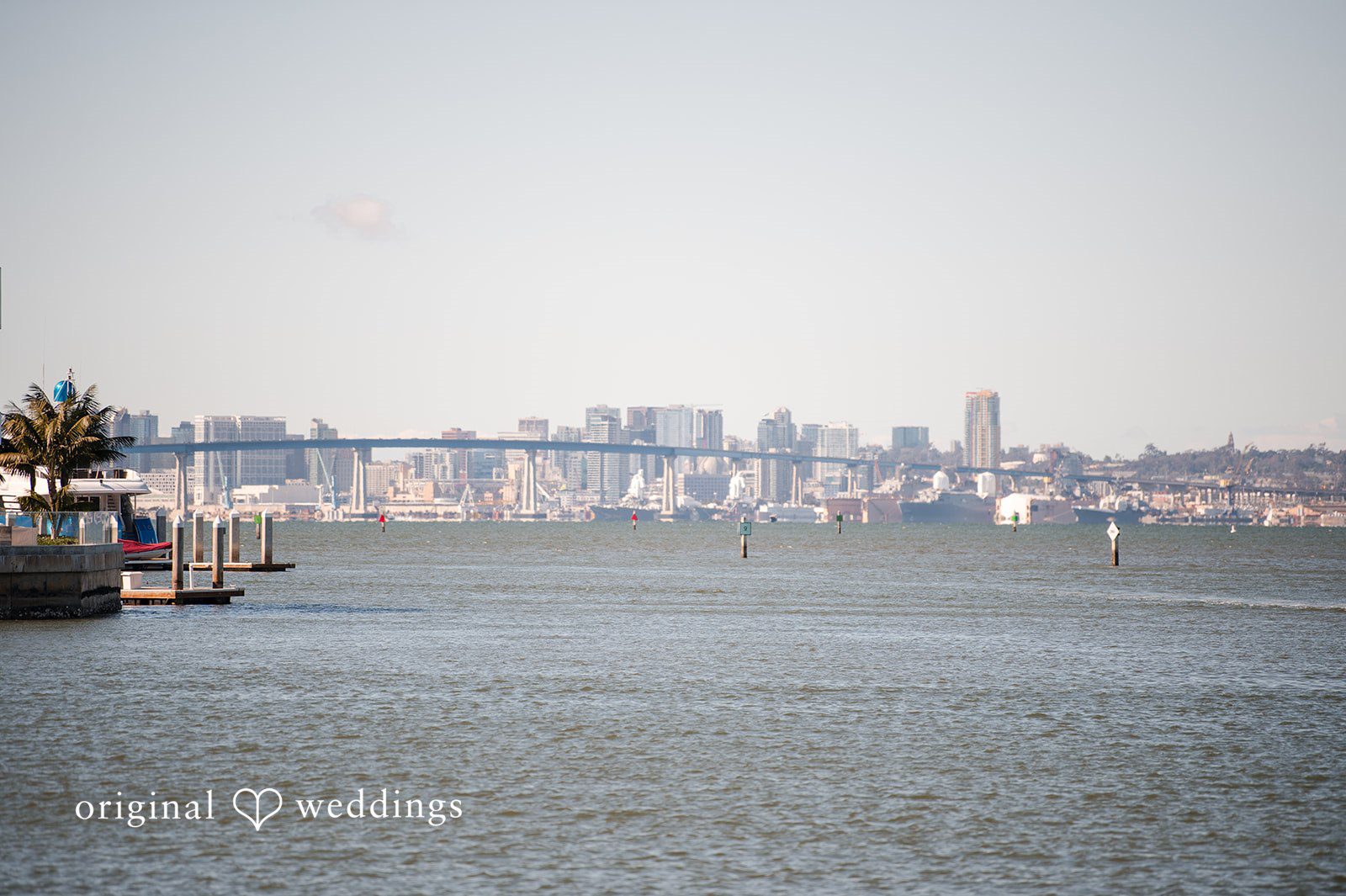 Scenic waterfront view near Colorado Cays Yacht Club captured captured by San Diego wedding photographers from Original Weddings
