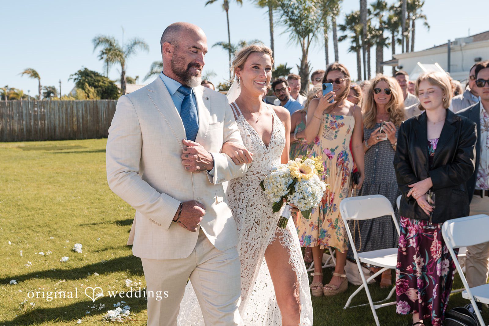 Beautiful ceremony entrance moment at Colorado Cays Yacht Club