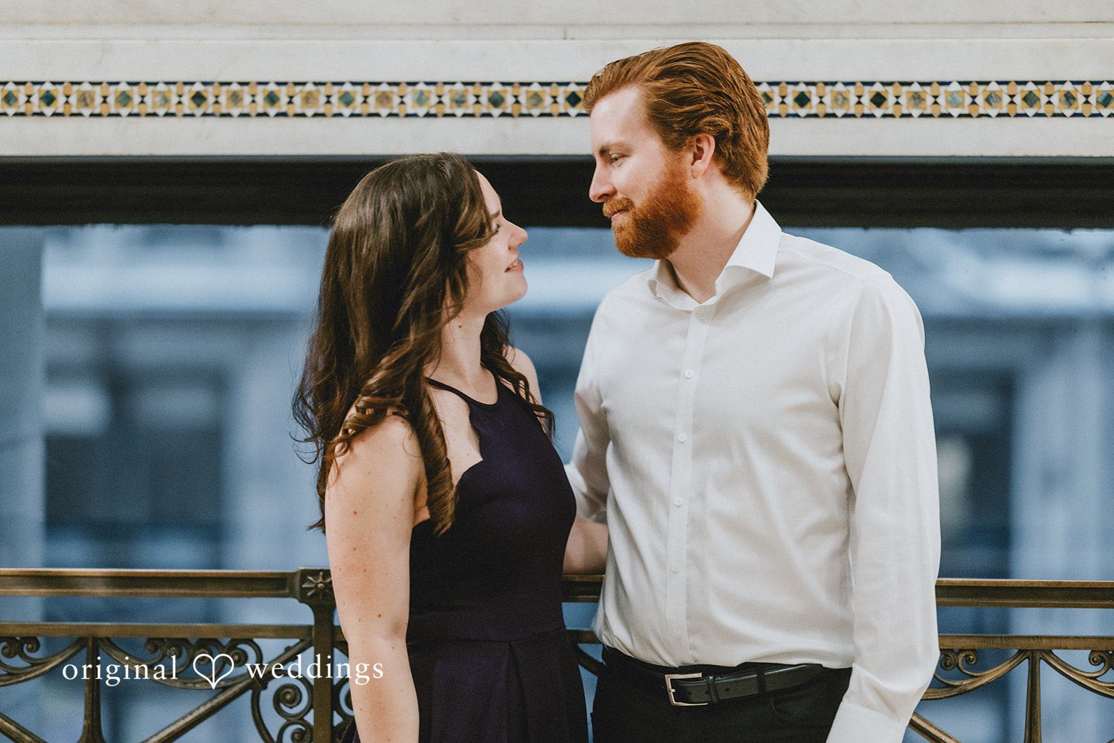 Lovely couple looking at each other's eyes
