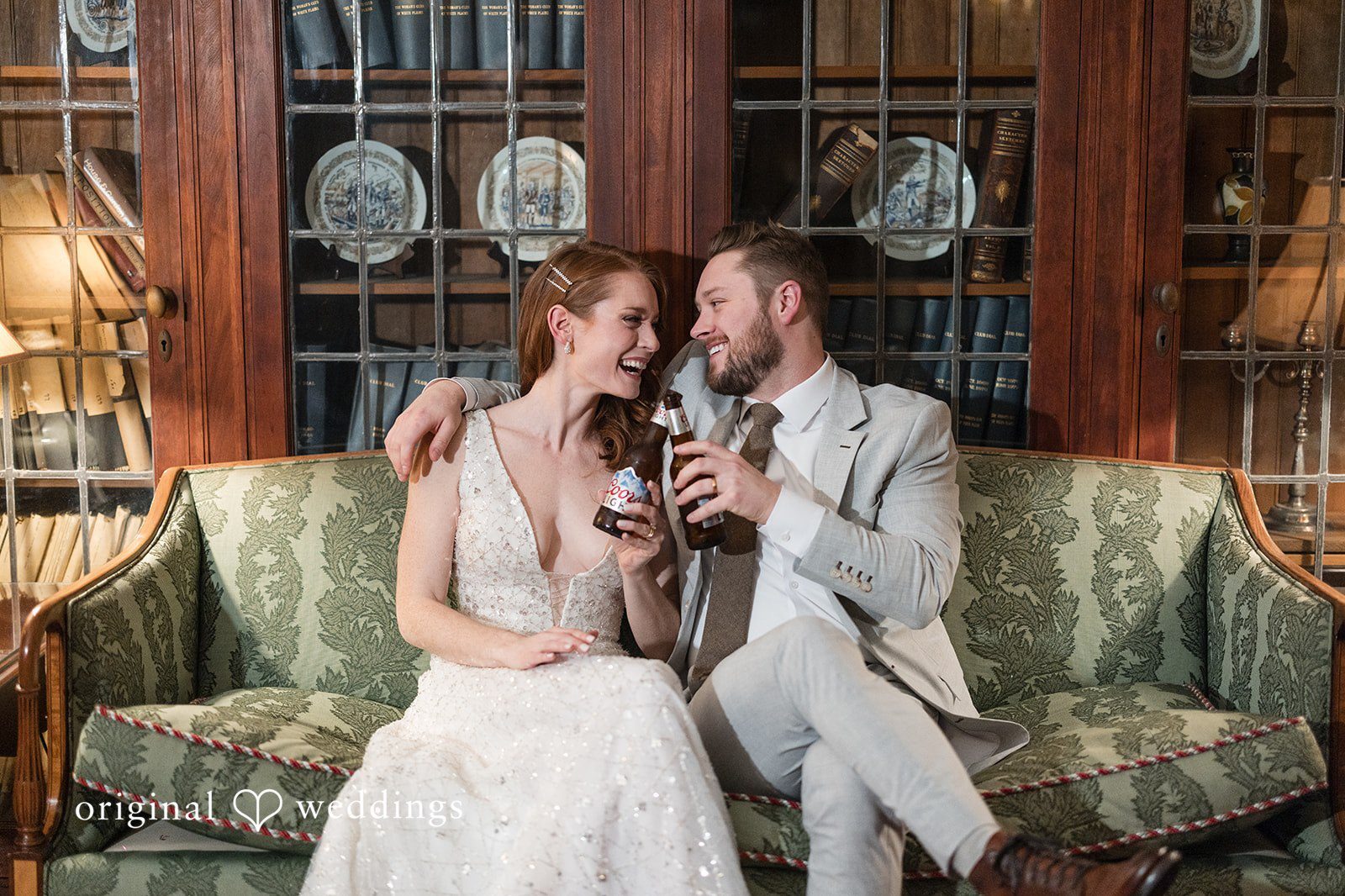 Our New York City wedding photographers at Original Weddings captured a joyful moment of the couple at the CV Rich Mansion suite