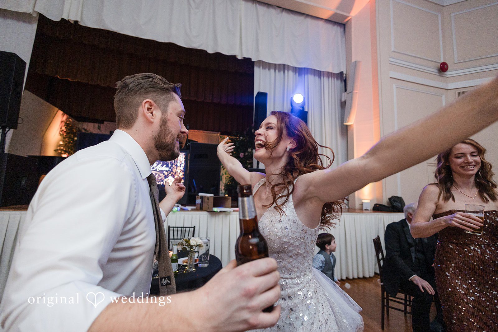 A joyful portrait of the couple