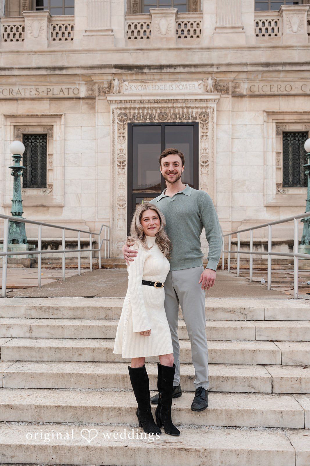Beautiful picture of couple at Detroit Public Library