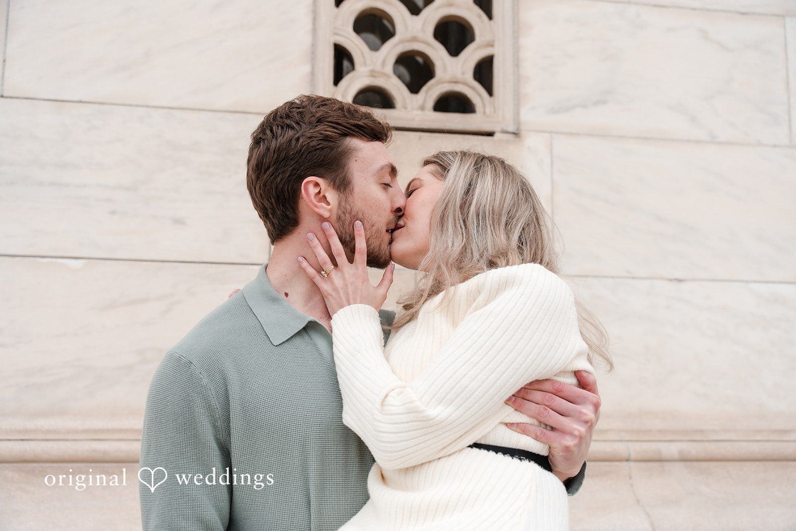 Romantic kiss moment of couple