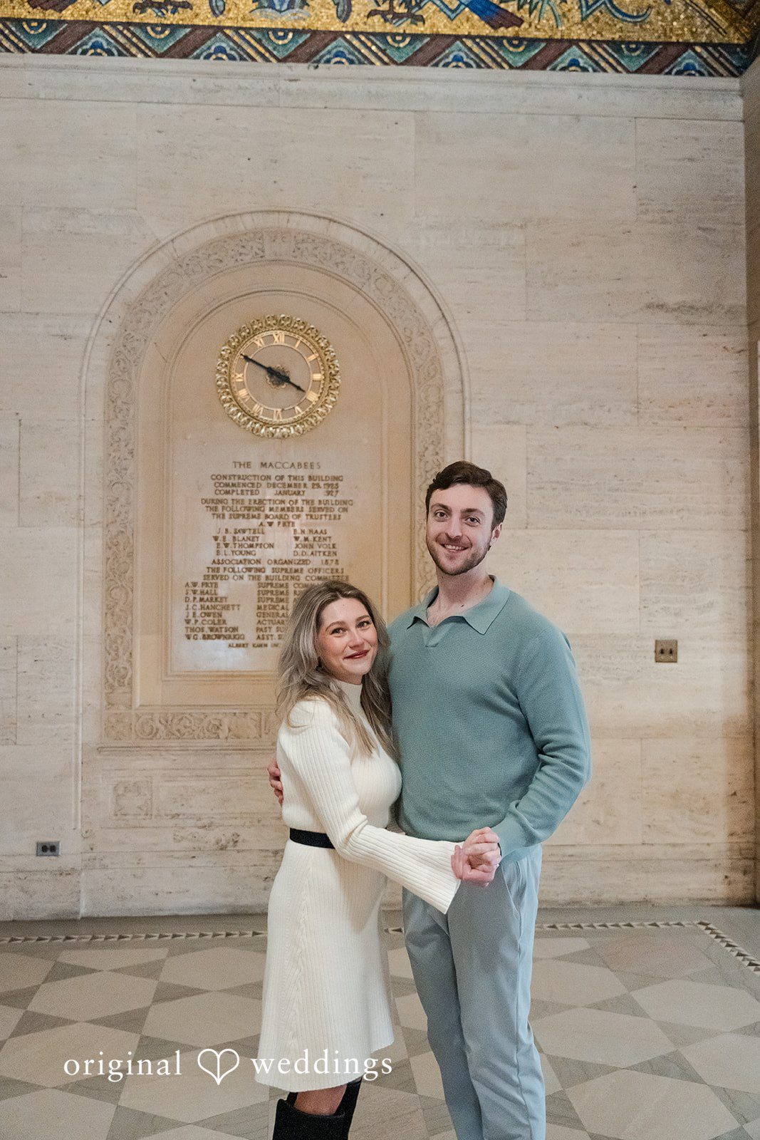 Stunning portrait of couple at Detroit Public Library