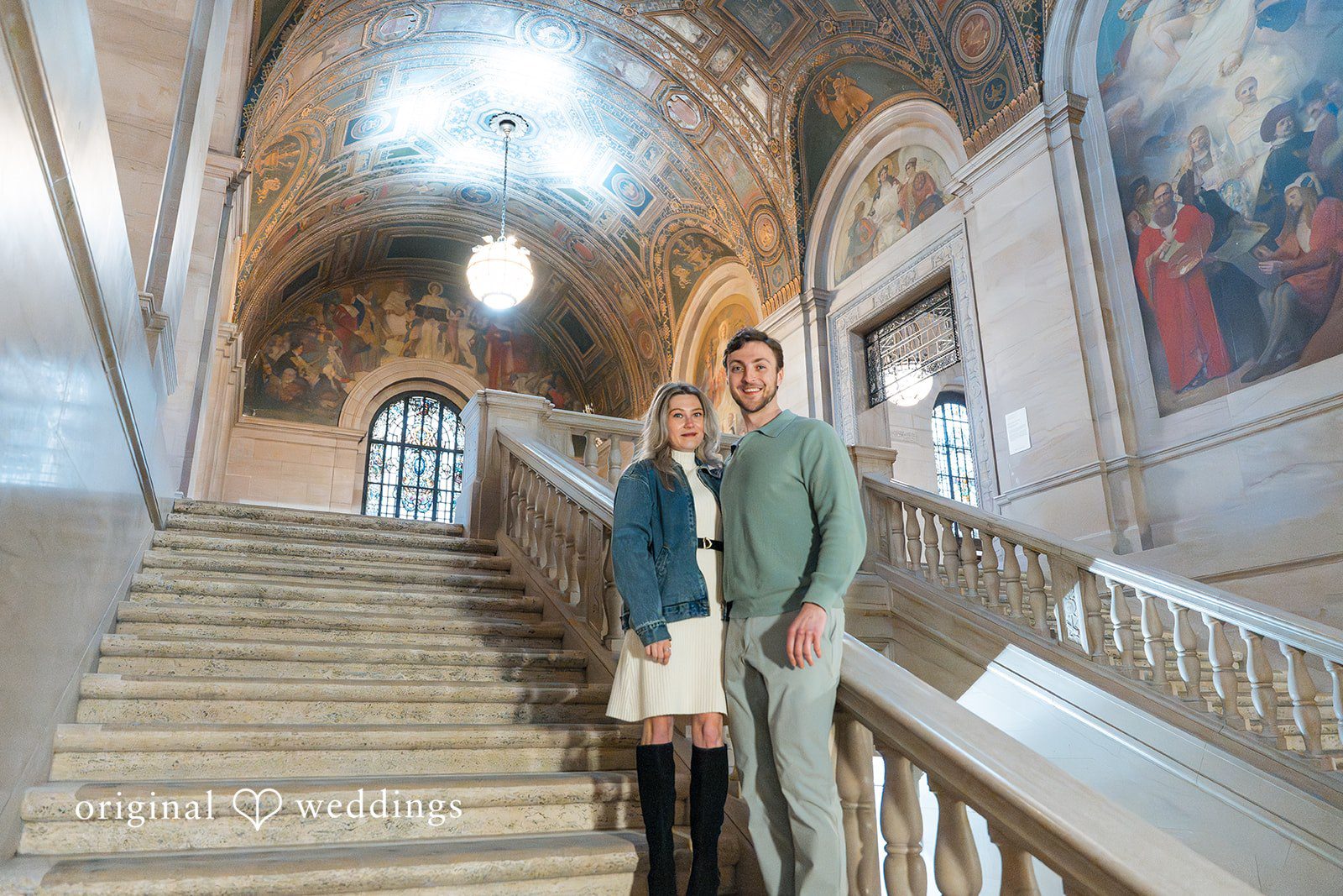 Beautiful picture of couple at Detroit Public Library