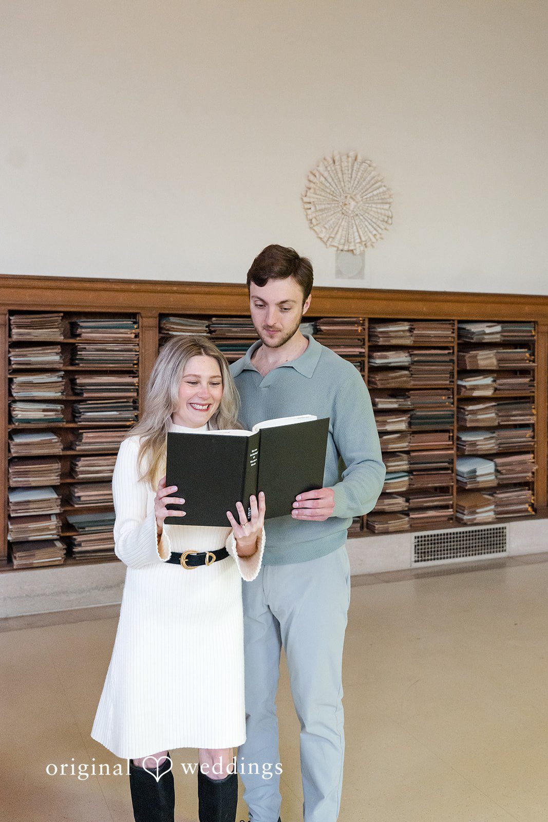 Beautiful pose of couple at Detroit Public Library