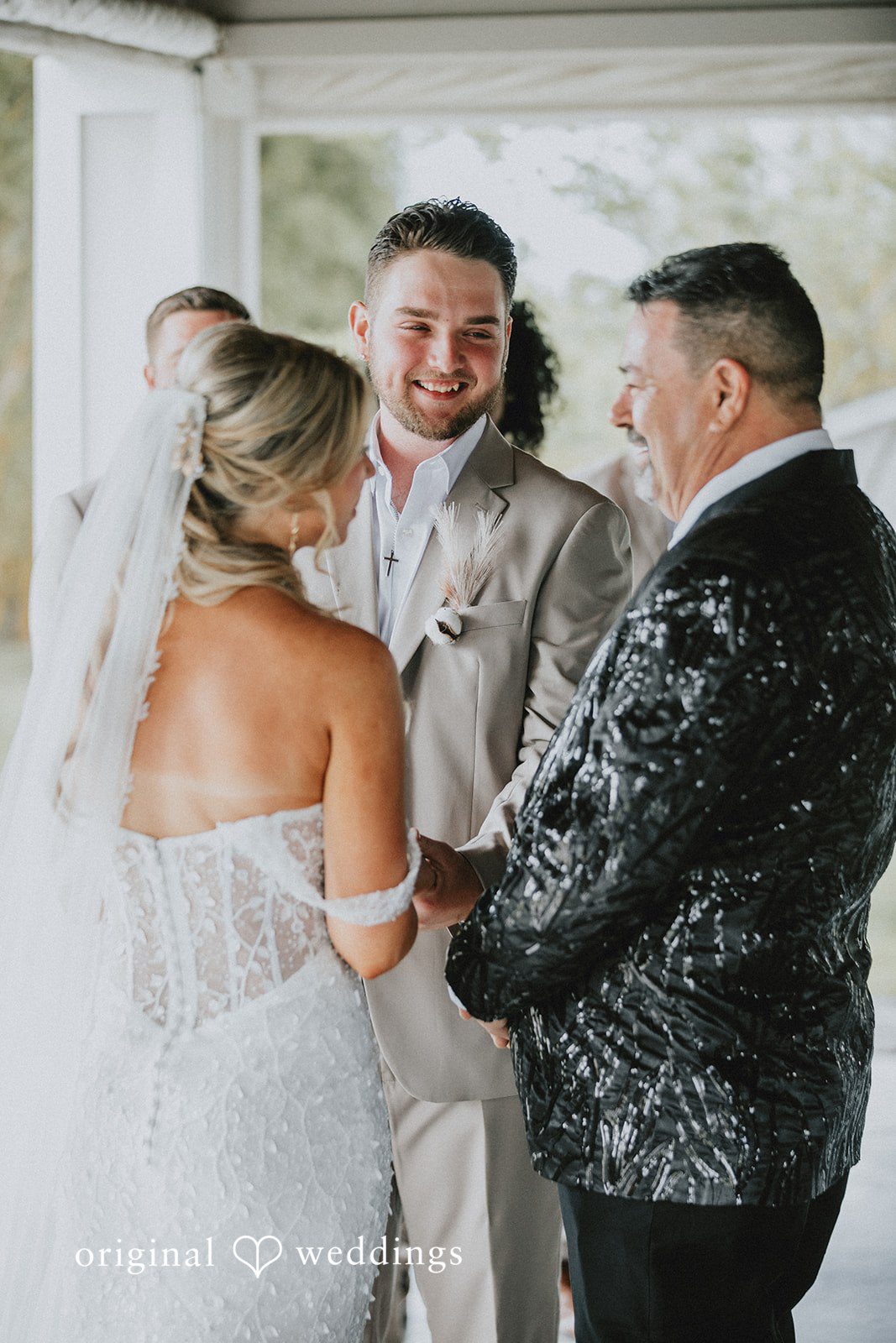 Catalyna + Nik Bride’s father walking her down the aisle during the ceremony