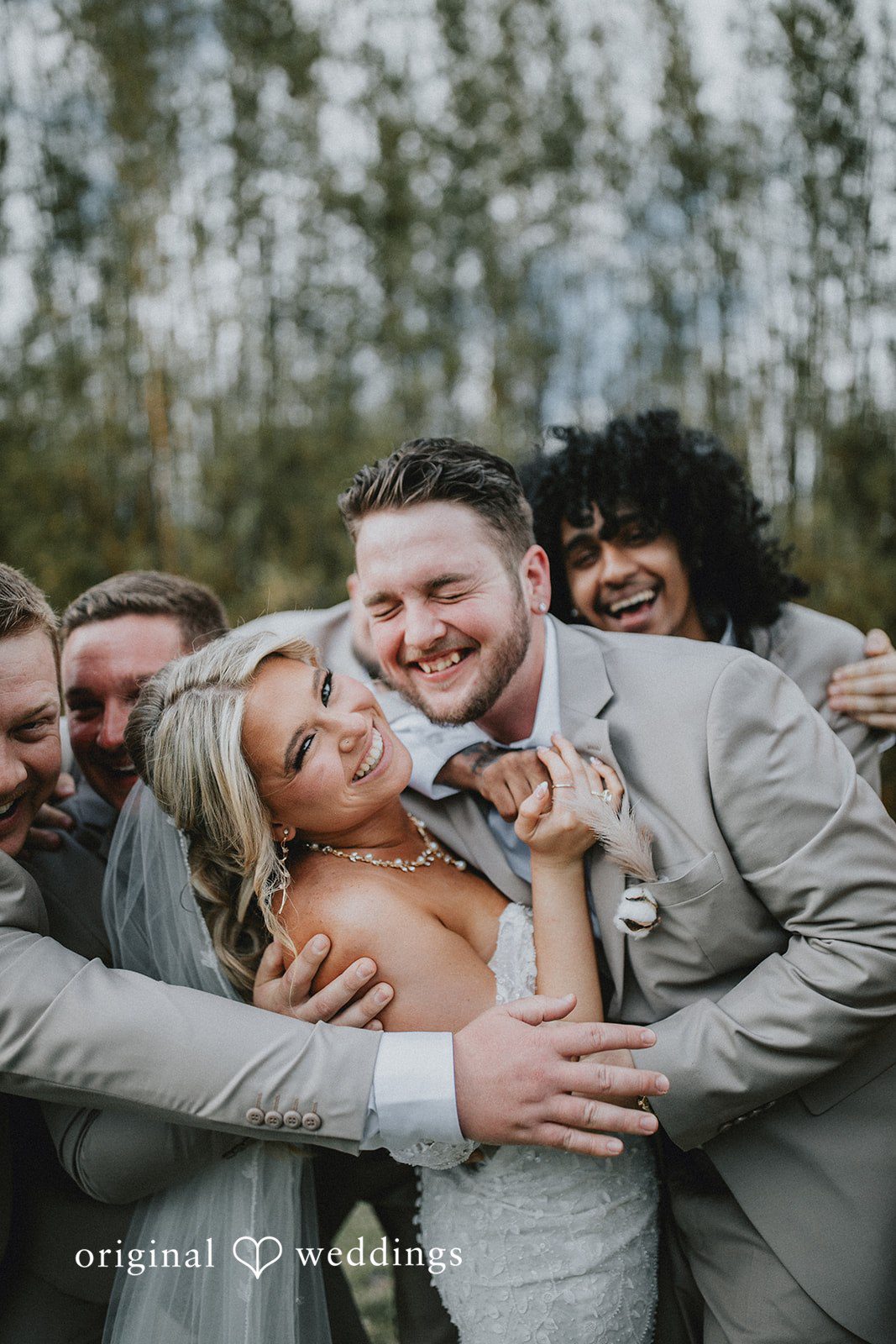Catalyna + Nik Bride and groom embracing outdoors