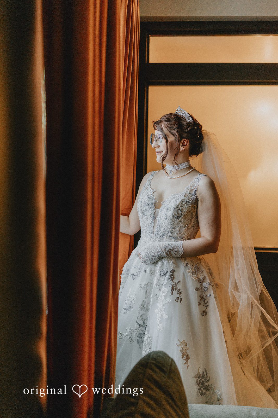 Stefani + Andrew Beautiful bride posing during indoor wedding photography session