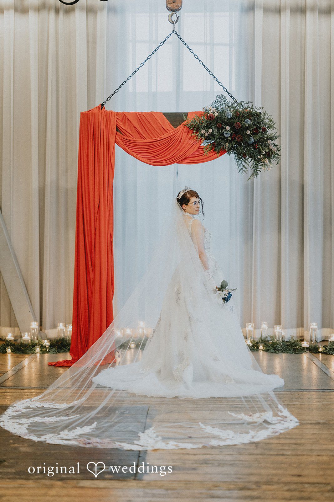 Stefani + Andrew Elegant bride portrait at Ederer Hall wedding venue