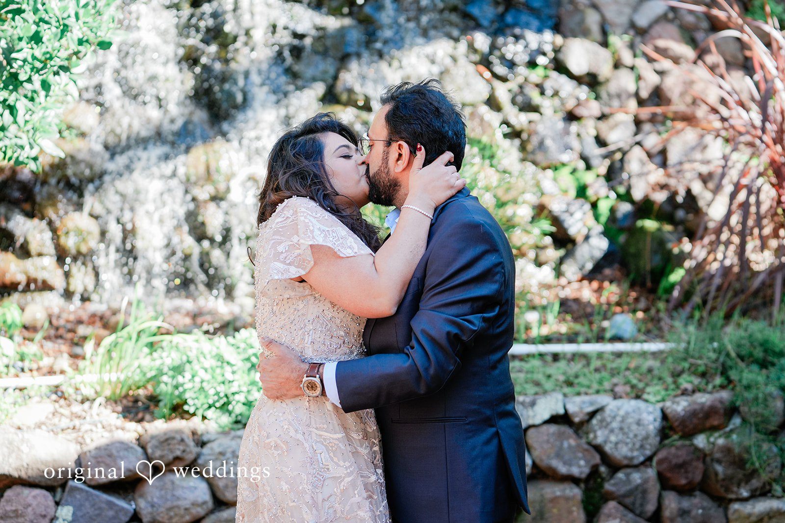 Romantic kiss moment of couple