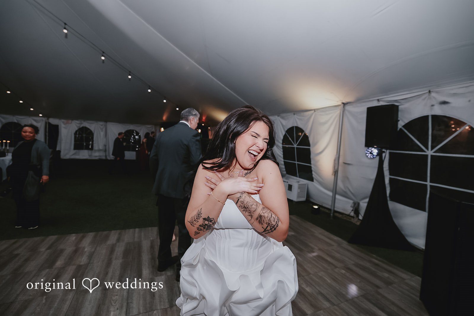 Lovely picture of bride expressing her joy