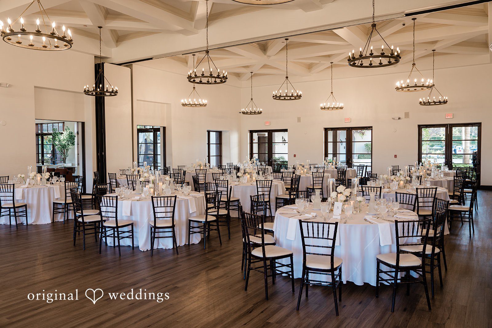 Jinelle + Brett Elegant wedding catering setup with romantic reception decor at Fallbrook Estate