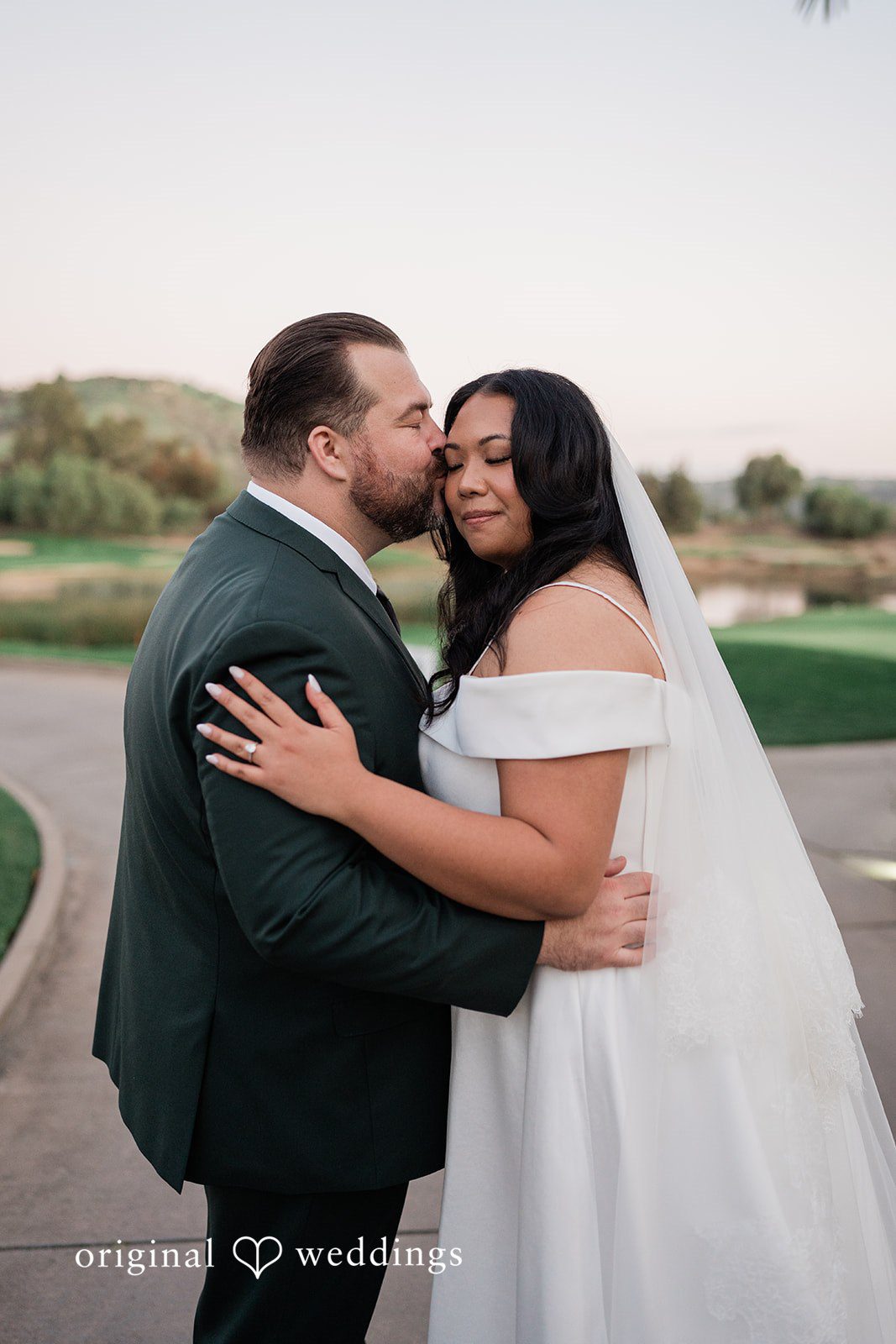 Jinelle + Brett Golden hour couple portrait captured beautifully at Fallbrook Estate
