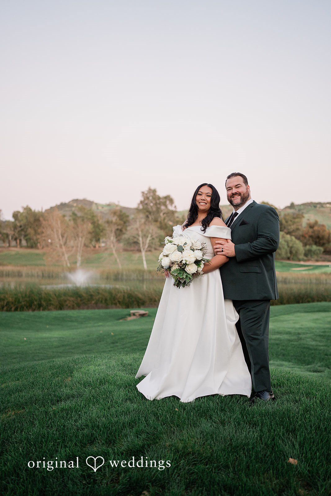 Jinelle + Brett San Diego Wedding Photography by Original Weddings captured a romantic bride and groom portrait at Fallbrook Estate