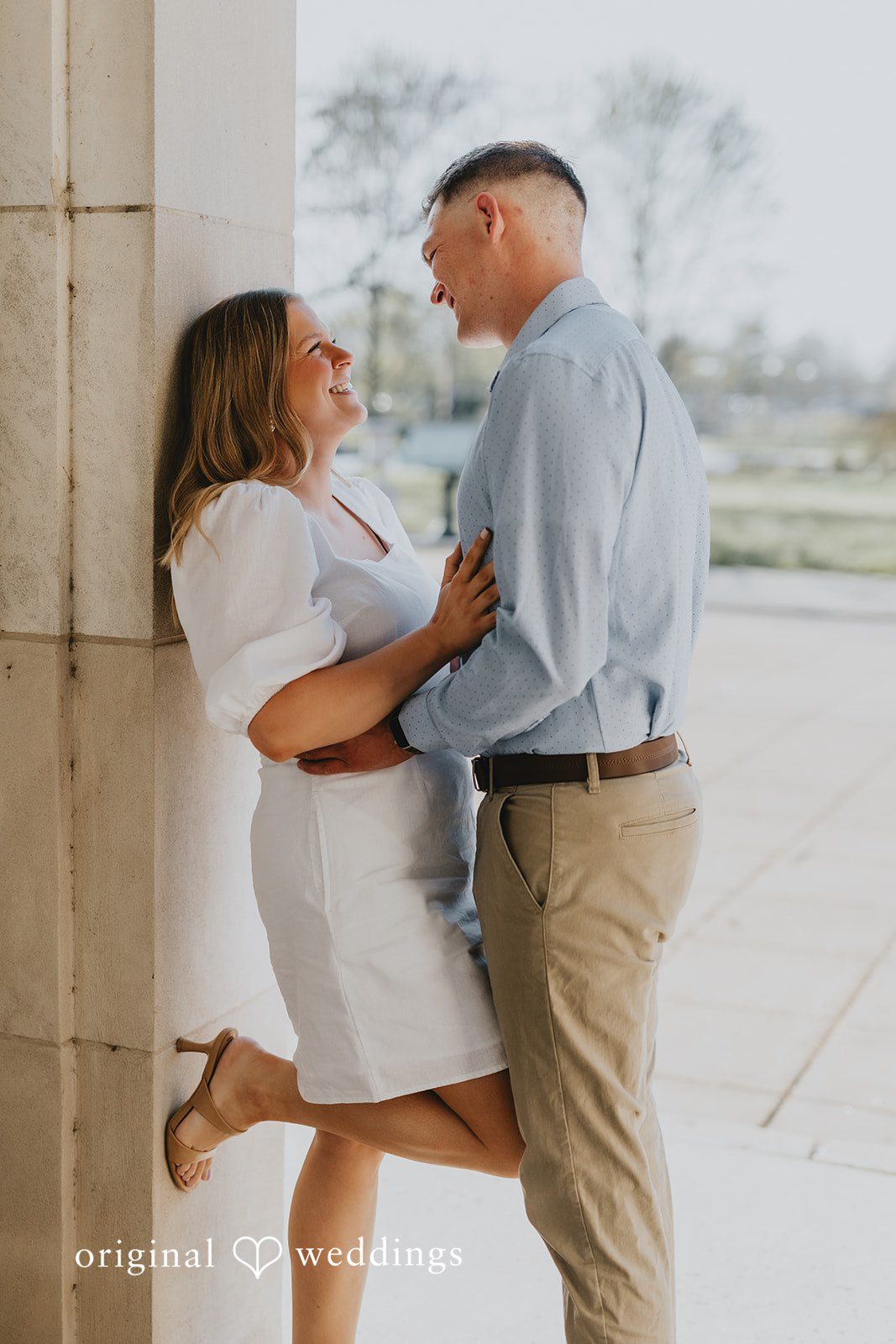 A romantic portrait of the couple