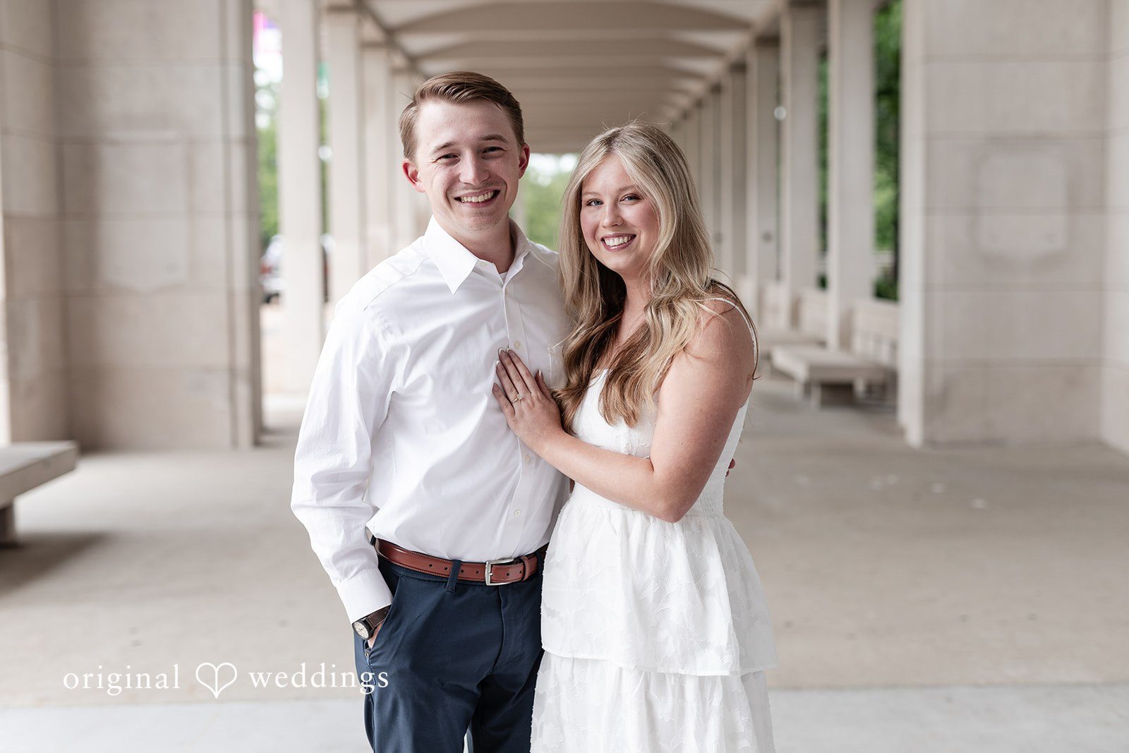 Rhyen + Jacob Romantic portrait of the engaged couple outdoors