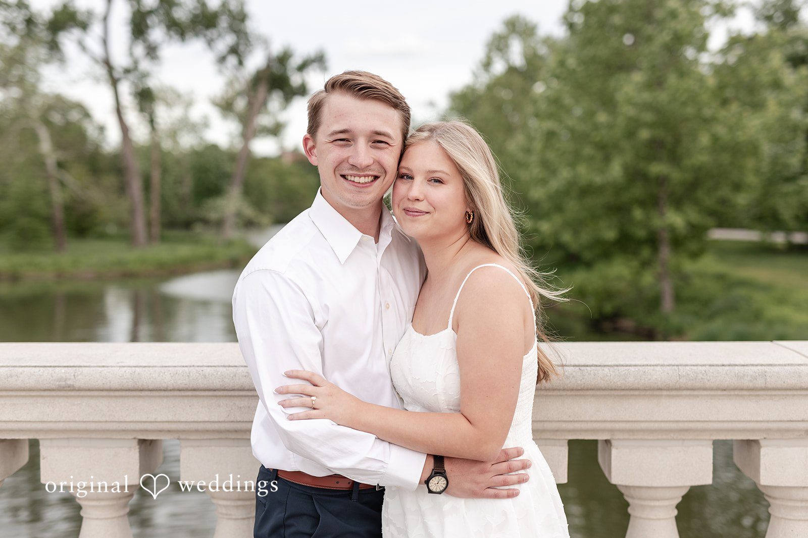 Original Weddings couple portrait captured during a St Louis engagement session at Forest Park