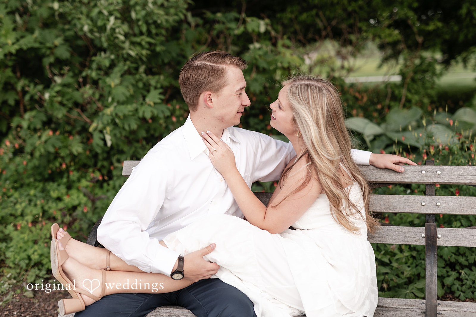 Rhyen + Jacob Bride standing close to the groom during outdoor portraits