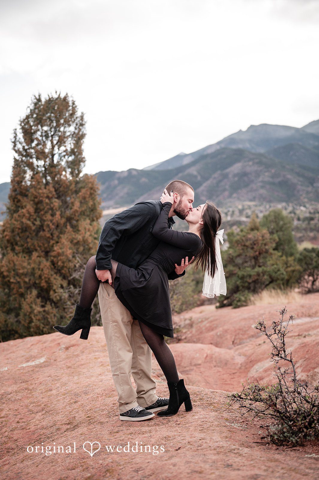 A romantic portrait of the couple