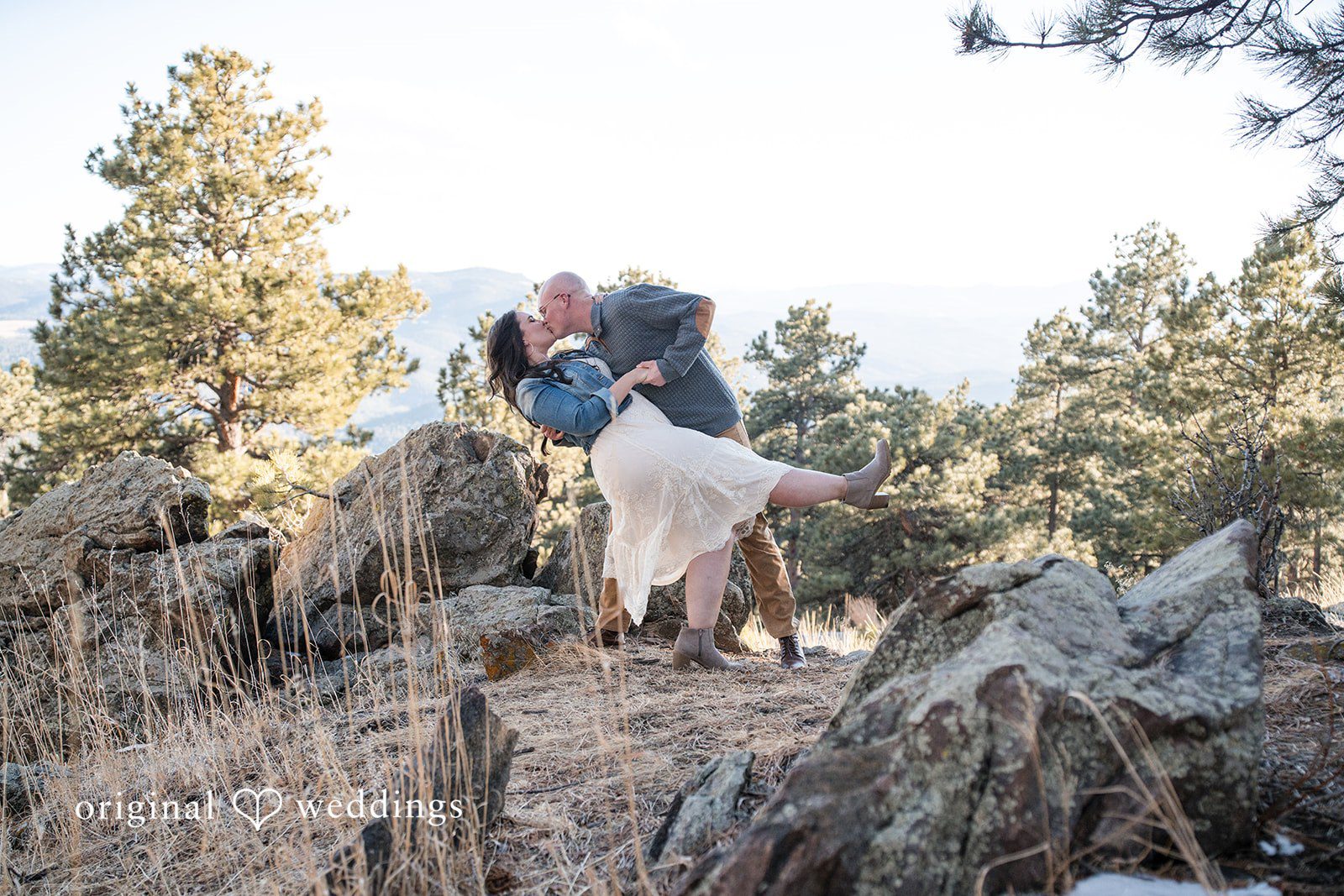 Romantic kiss moment of couple at Genesee Park