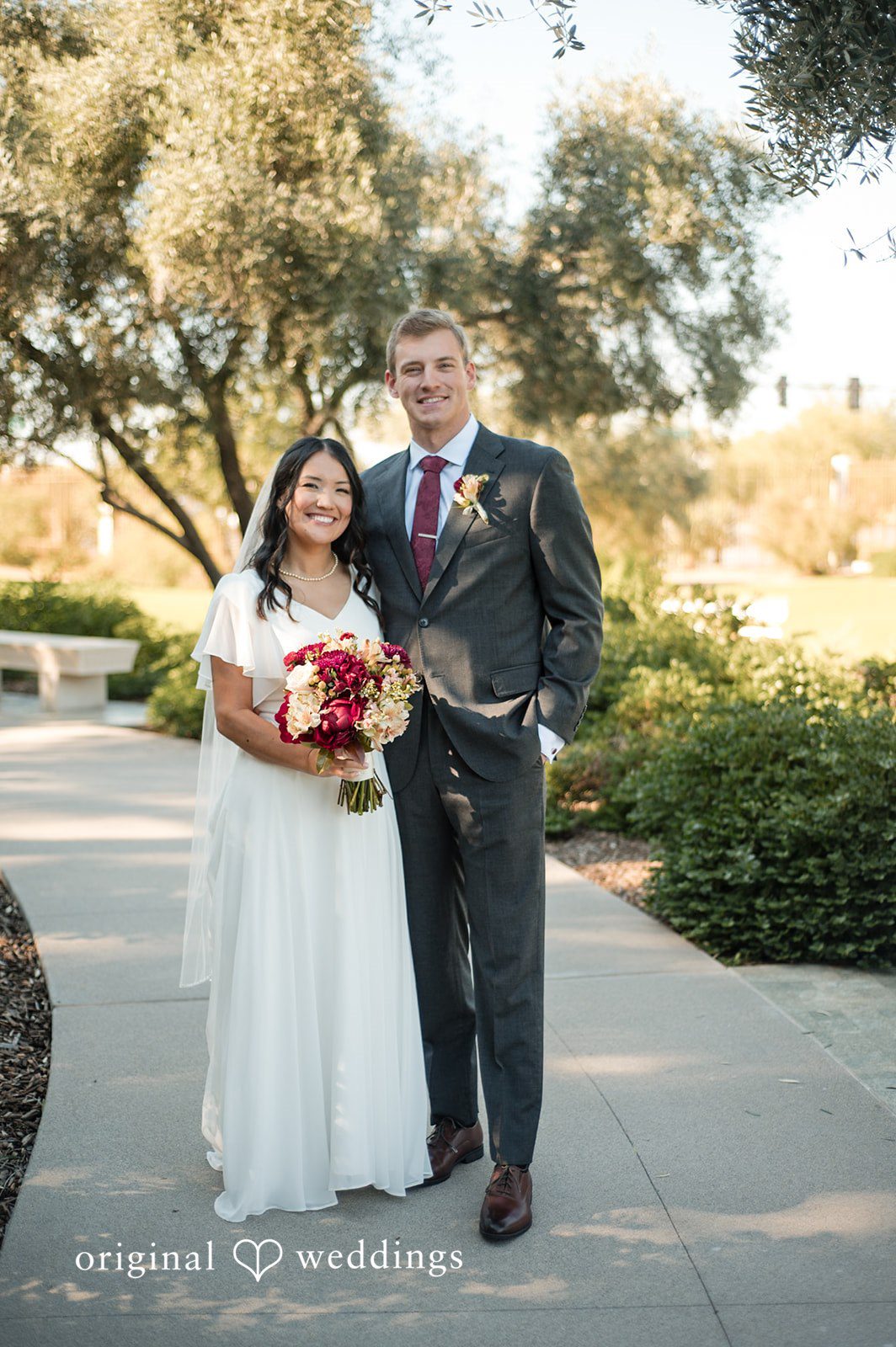 First portrait of the bride and groom together