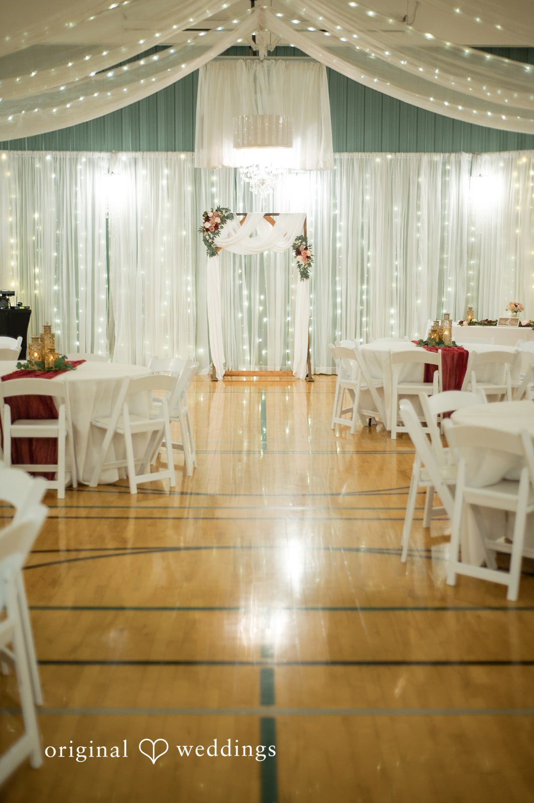 Empty ceremony setup before guests arrive at the venue