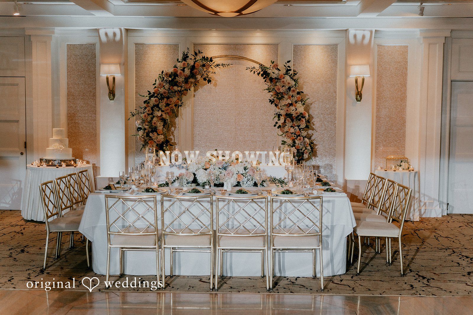 Beautifully decorated wedding table