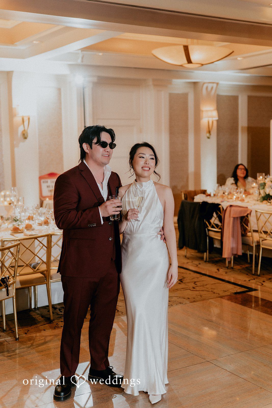 The couple at their wedding reception