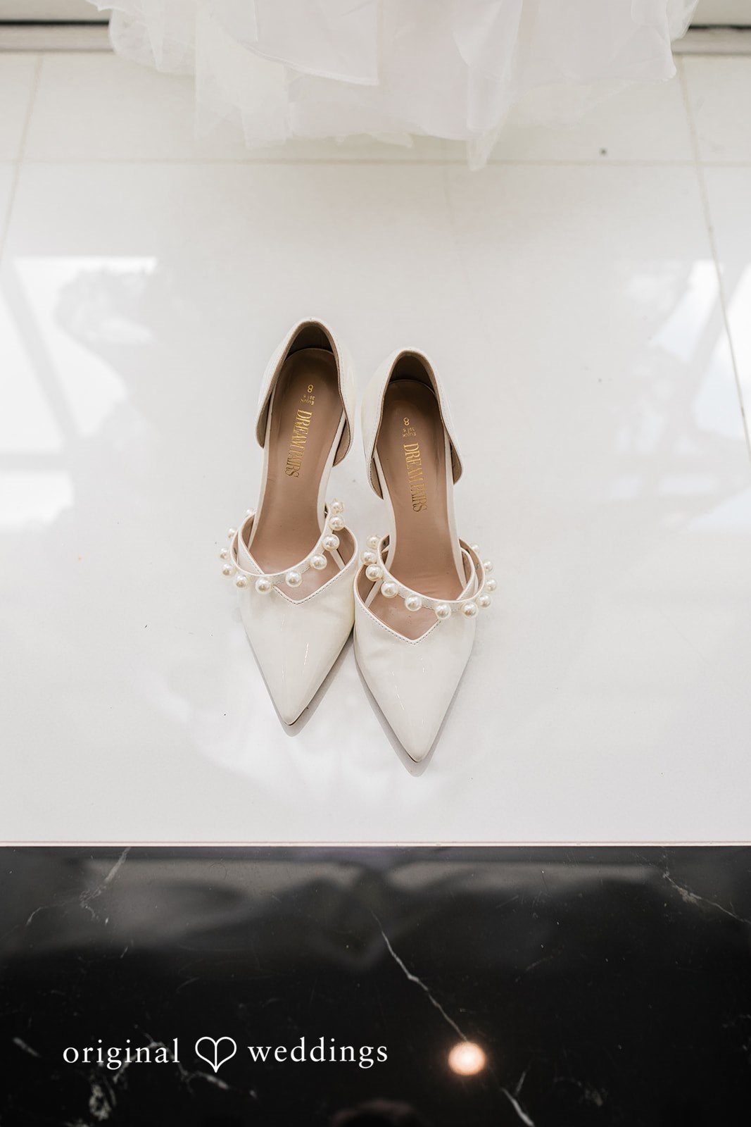 The bride's wedding shoes
