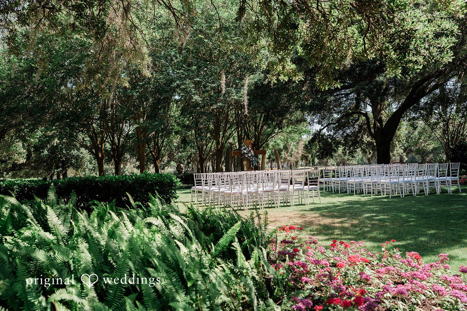 The outdoor wedding ceremony area at Golden Ocala Golf & Equestrian Club
