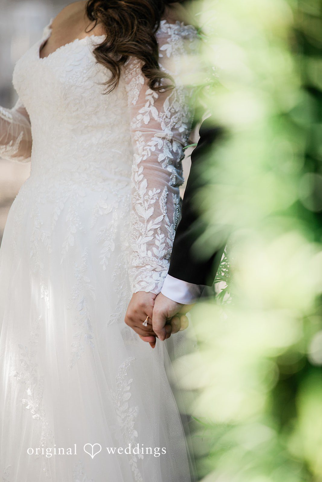 A close-up shot of the couple