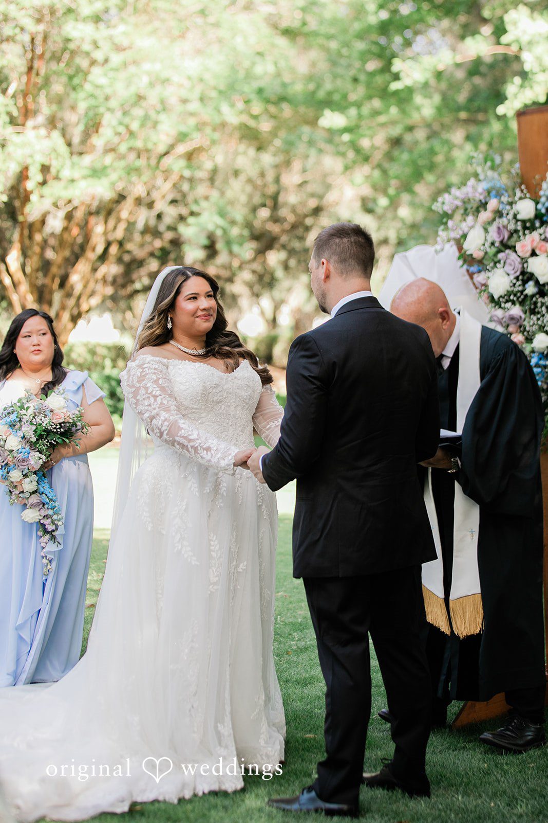 The couple exchanges marital vows