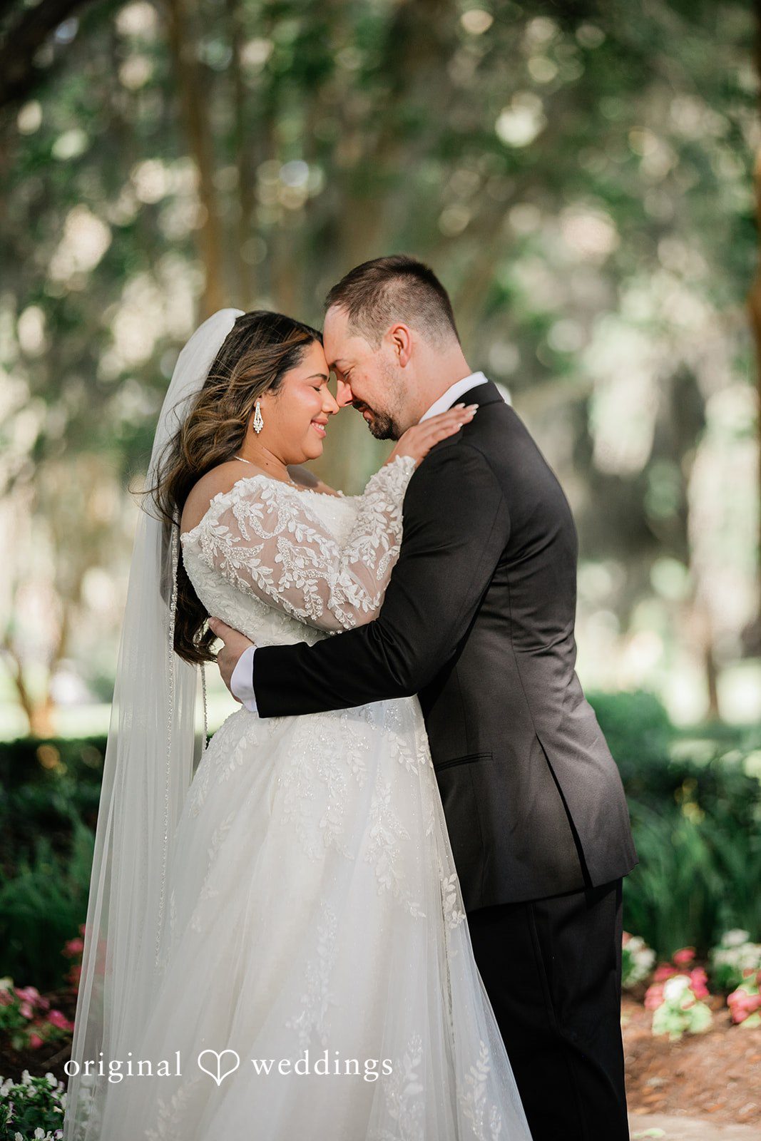 A romantic portrait of the couple