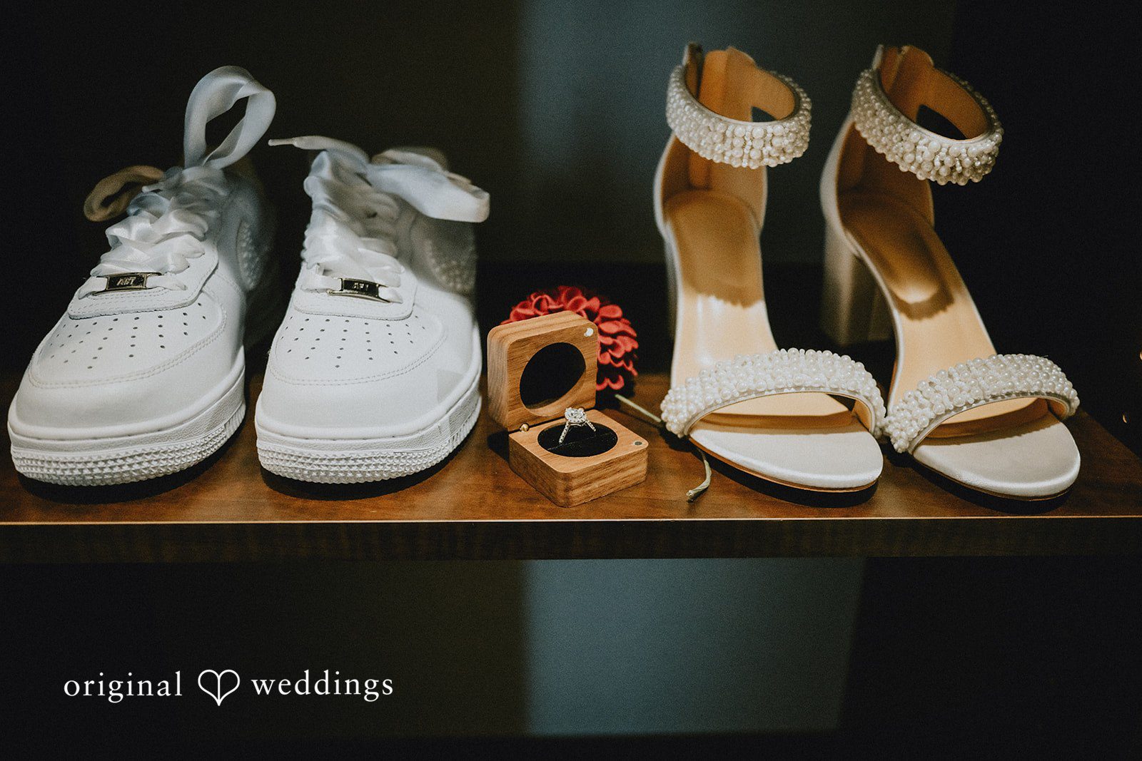 Wedding shoes and wedding rings