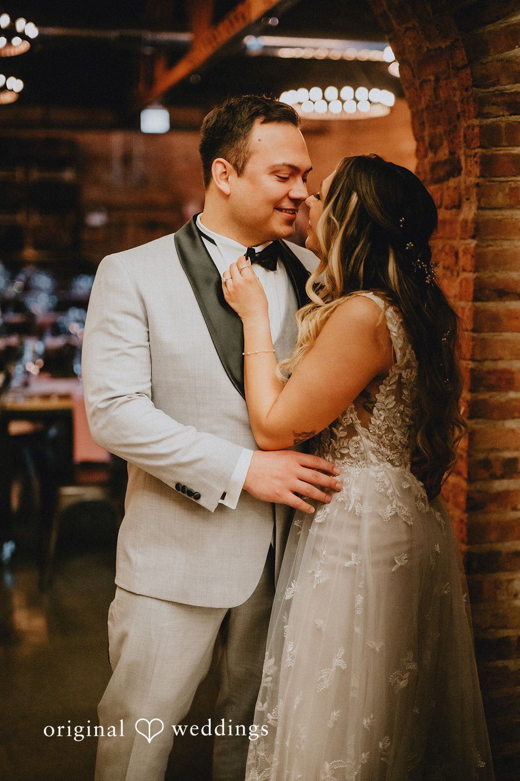 A romantic portrait of the couple