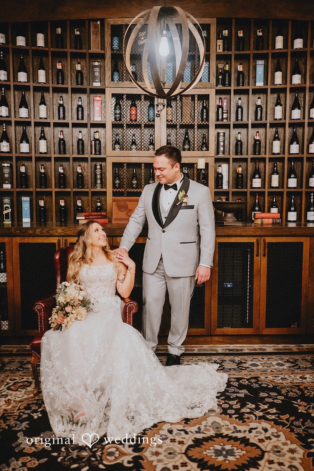 Our Chicago wedding photographers captured a stunning portrait of the couple at the Barrel House
