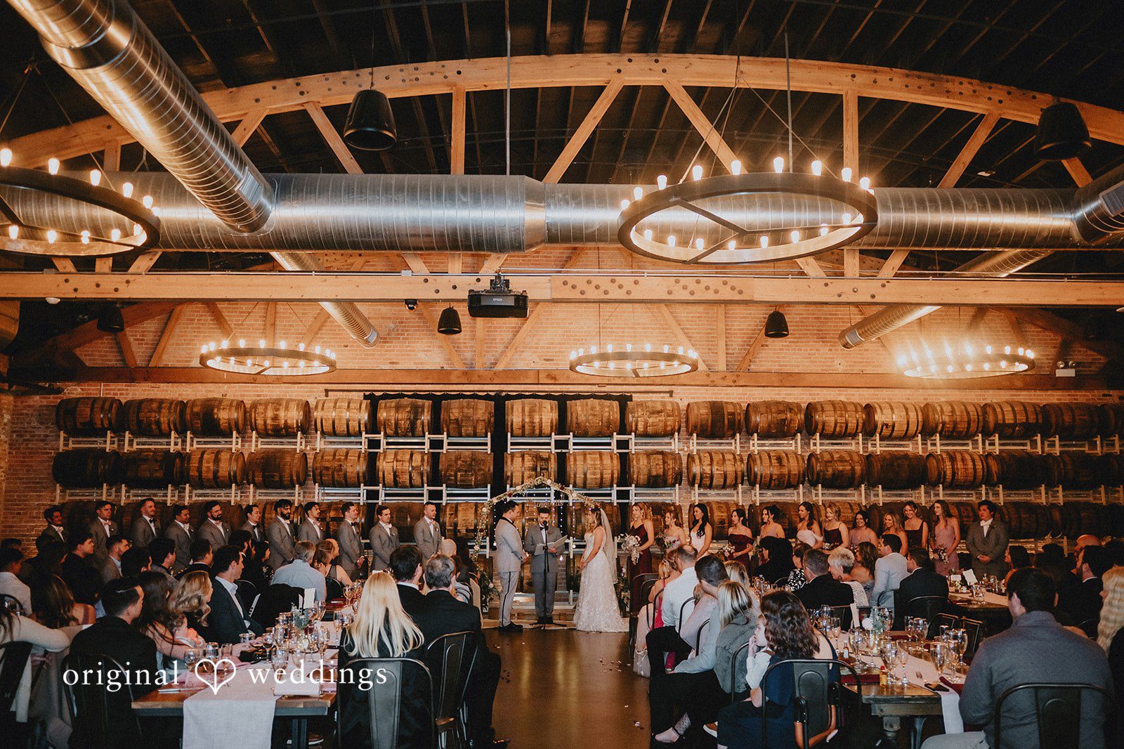 The Goose Island Barrel House wedding ceremony