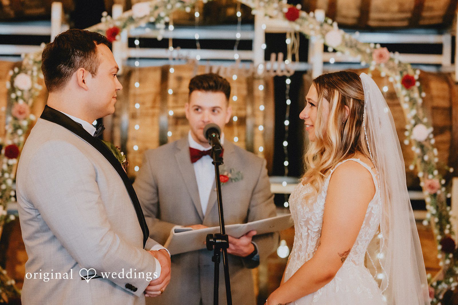 The priest about to join the bride and groom
