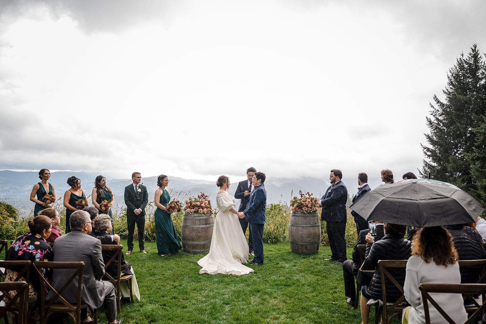 Tiare + Jeremy Romantic ceremony celebration captured by Portland wedding photographers