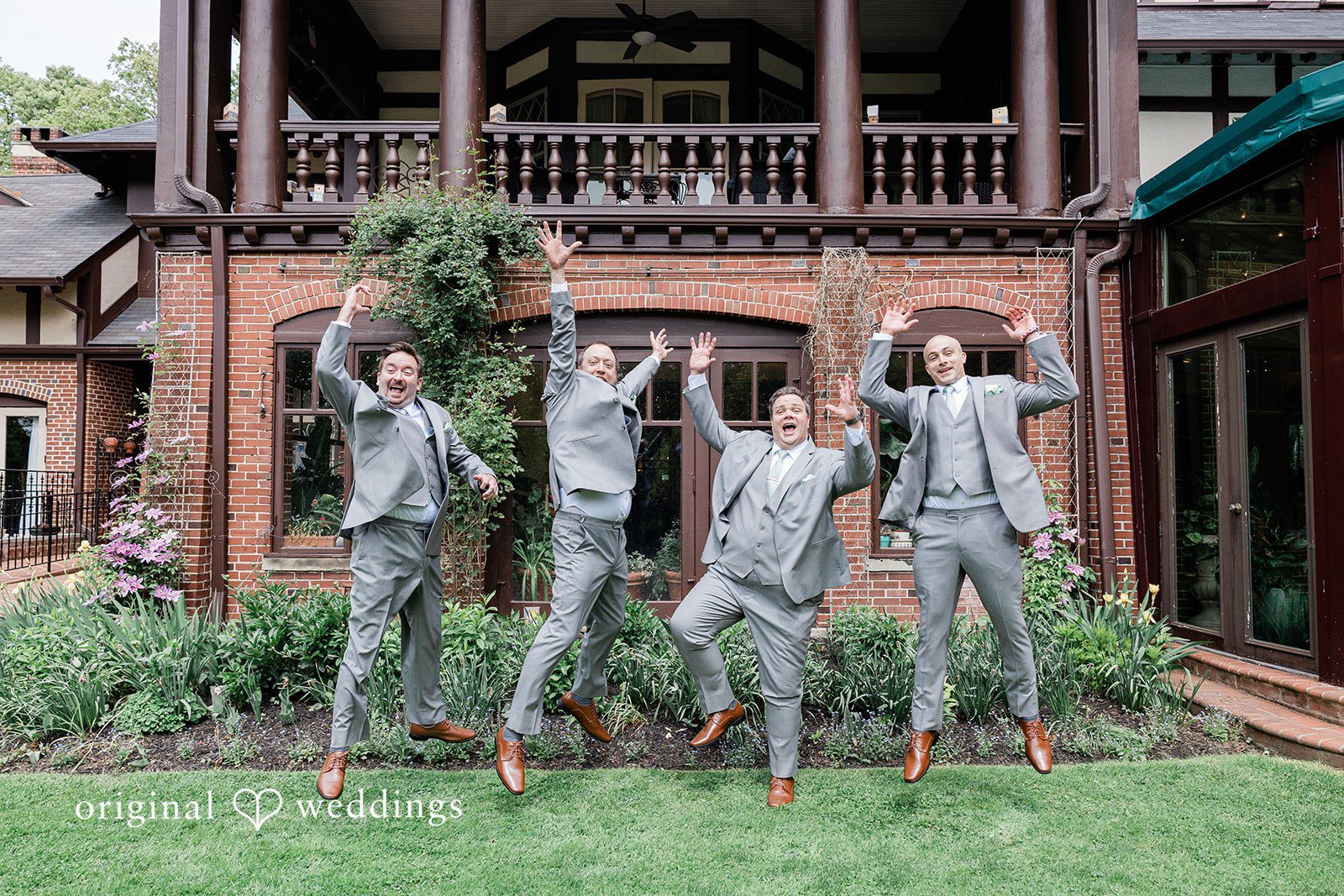 Nicole + Greg A joyful portrait of the groom and his groomsmen
