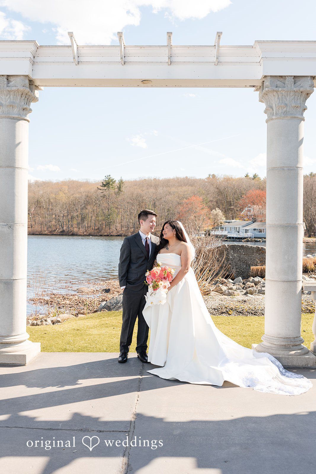 Vanessa + Bryant Our Boston wedding photographers captured a stunning portrait of the couple at Grand View