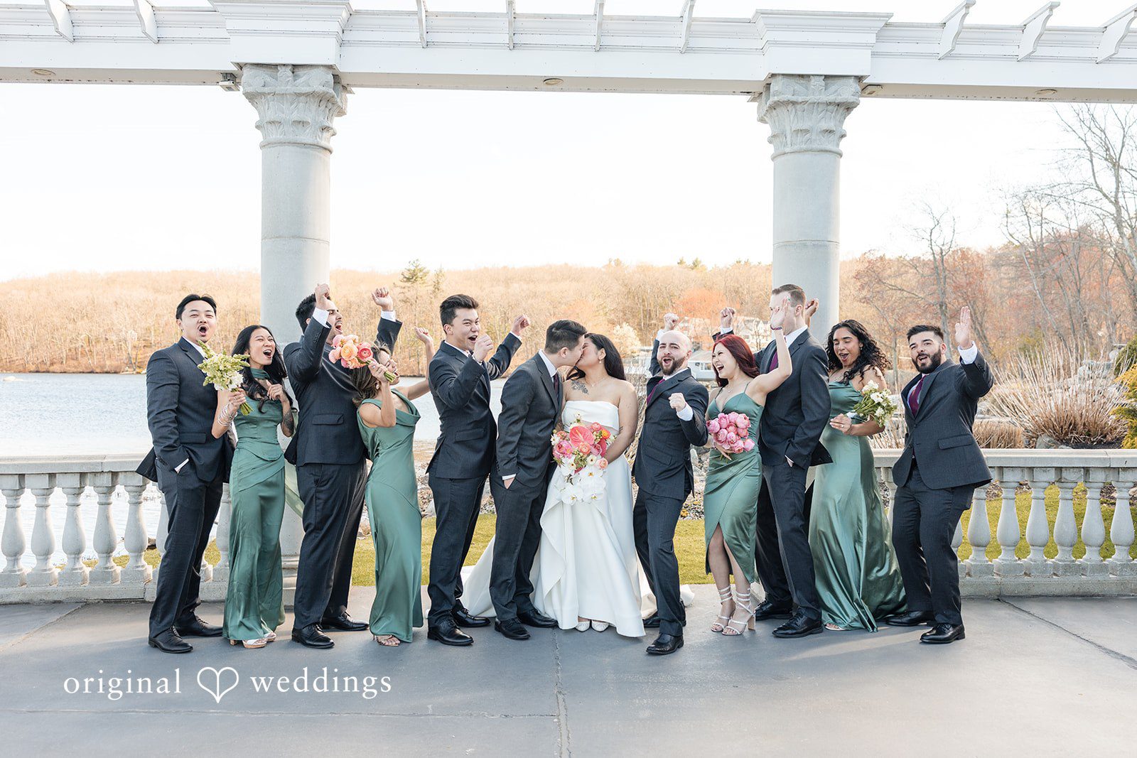 Vanessa + Bryant A romantic portrait of the couple and their joyful bridal party