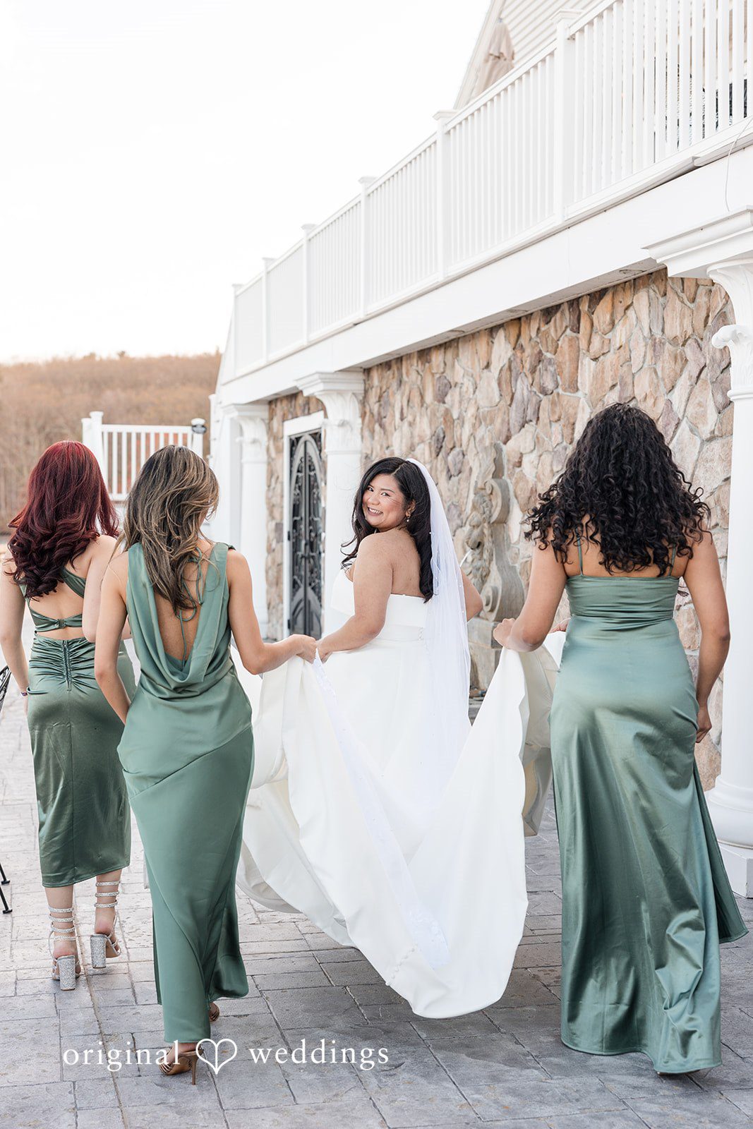 Vanessa + Bryant A stylish portrait of the bride and her bridesmaids